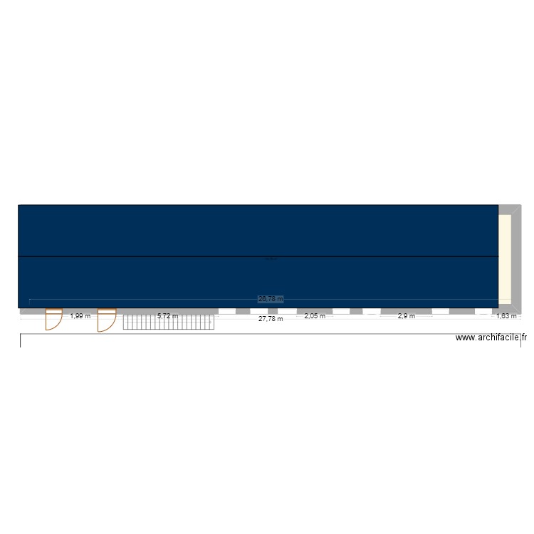 DP plan de facade. Plan de 1 pièce et 135 m2