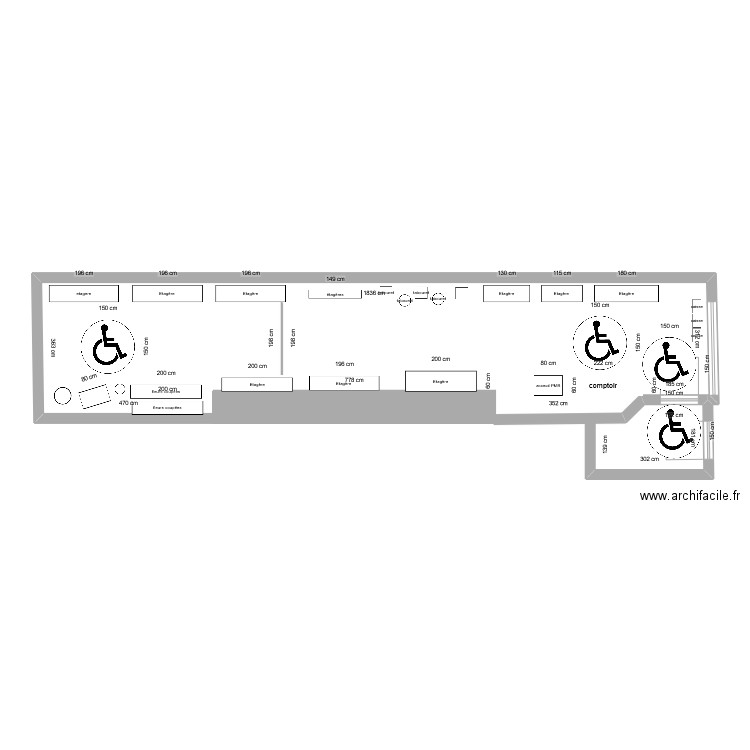 agencement. Plan de 4 pièces et 38 m2