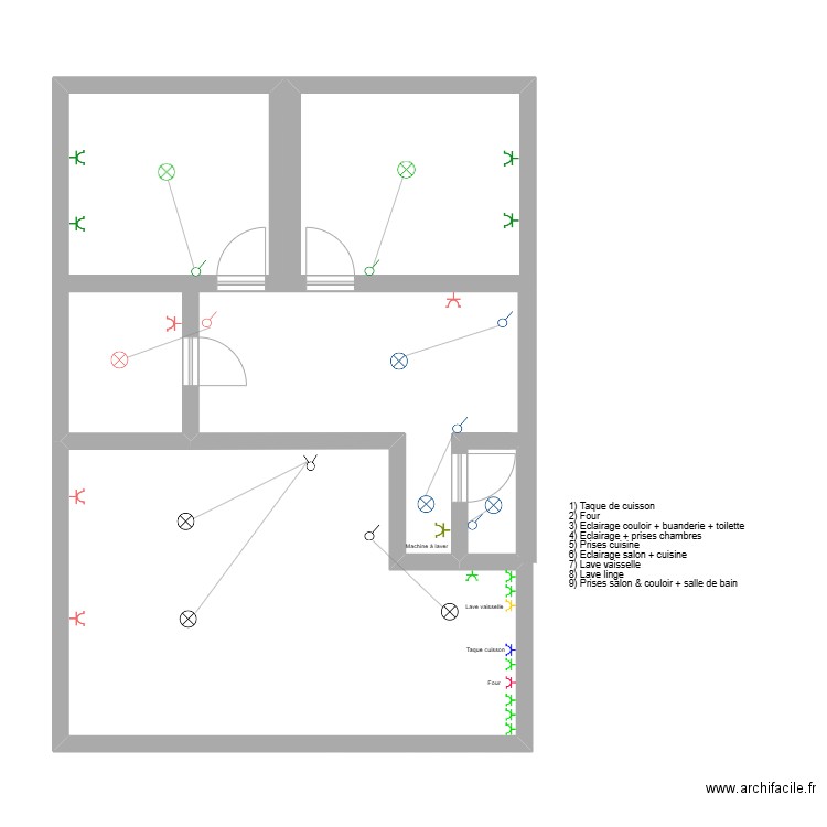 Appartement clément v2. Plan de 5 pièces et 59 m2