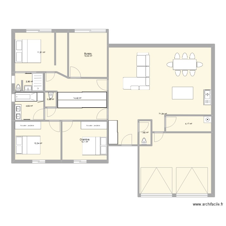 Maison de rêve. Plan de 11 pièces et 143 m2