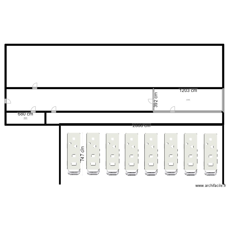 svg. Plan de 3 pièces et 64 m2