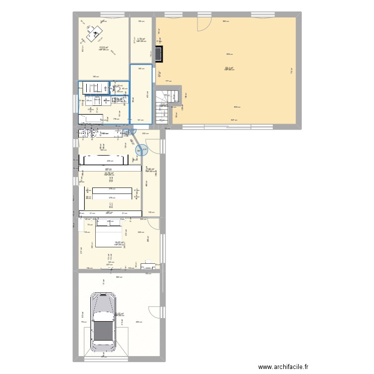 maison 2. Plan de 9 pièces et 189 m2