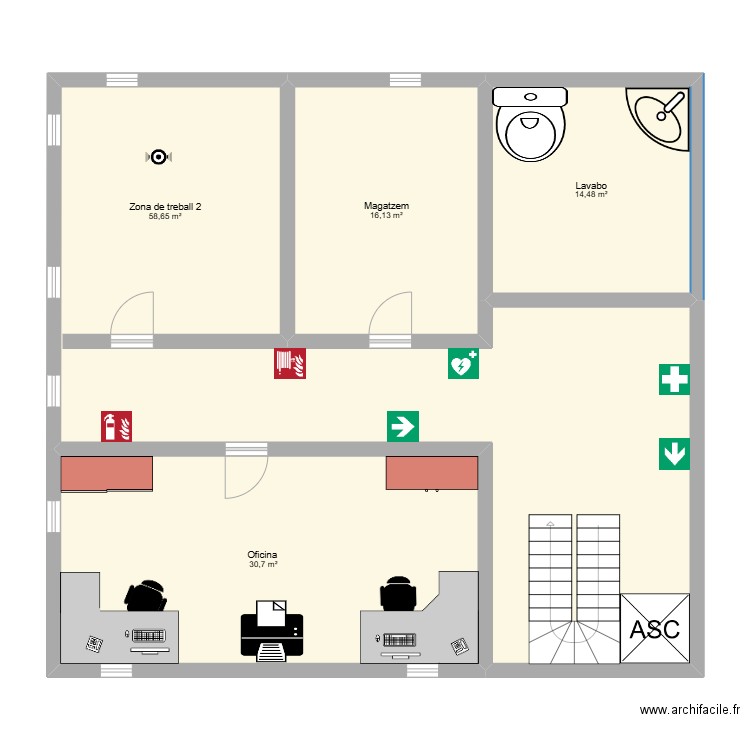 planta d'alt. Plan de 4 pièces et 120 m2