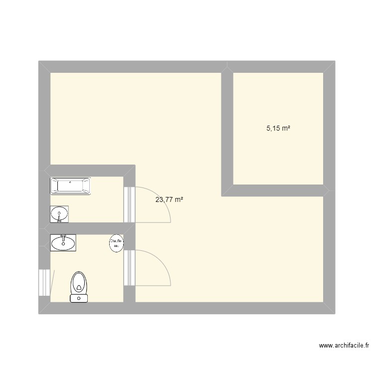 mùmaison. Plan de 2 pièces et 29 m2