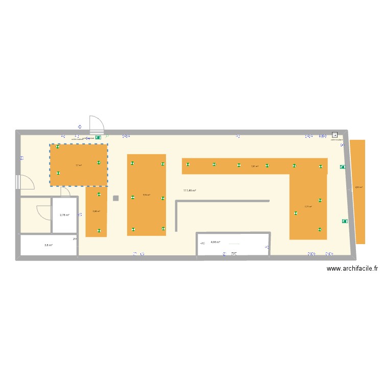 louisiana. Plan de 4 pièces et 123 m2