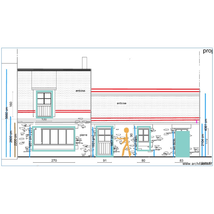 façade modifiée V2. Plan de 0 pièce et 0 m2