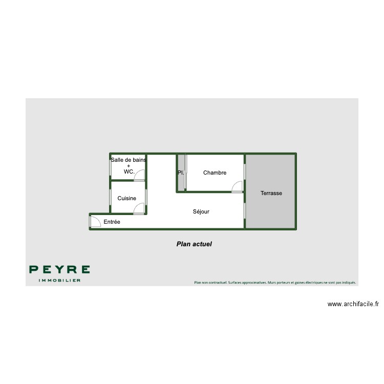 Plan actuel lot 119. Plan de 6 pièces et 21 m2