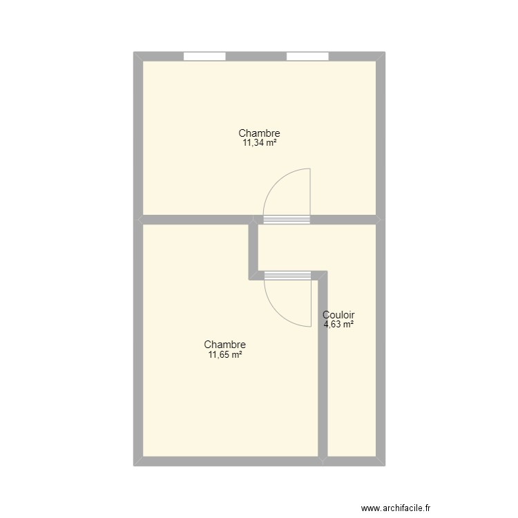 BUGEAUD ETAGE. Plan de 3 pièces et 28 m2