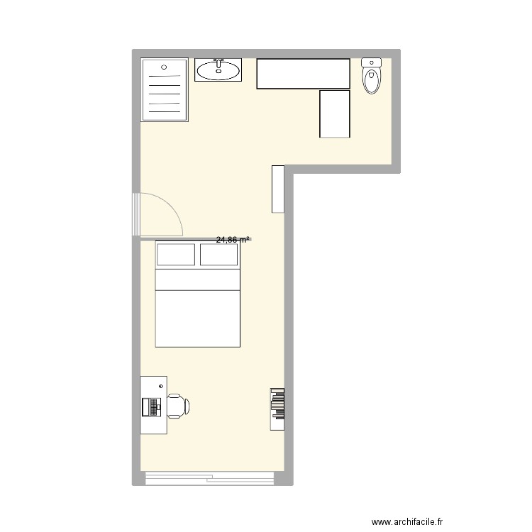 Nid d'amour ELEC. Plan de 1 pièce et 25 m2