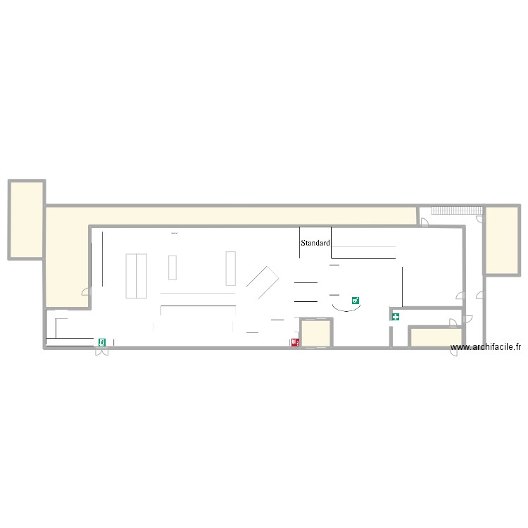 Plan TSD. Plan de 5 pièces et 218 m2