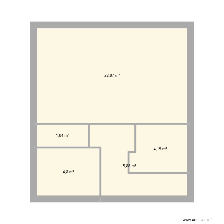 S toucas. Plan de 5 pièces et 40 m2