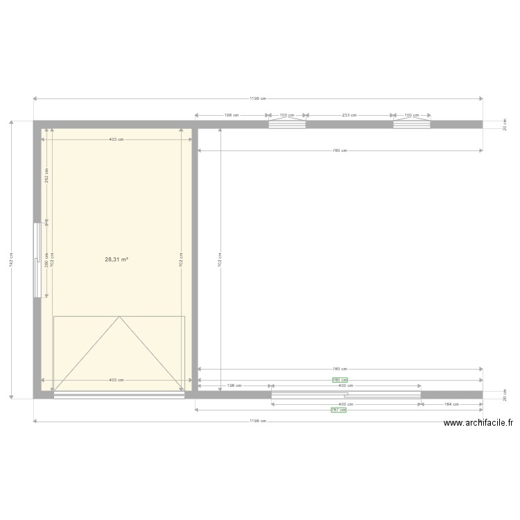 st hilaire garage extension. Plan de 1 pièce et 28 m2