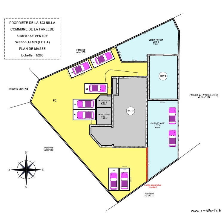 SCI NILLA (EXTERIEUR). Plan de 8 pièces et 734 m2