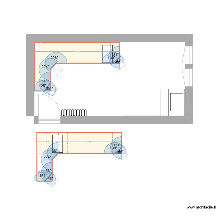 bureau 2. Plan de 7 pièces et 5 m2