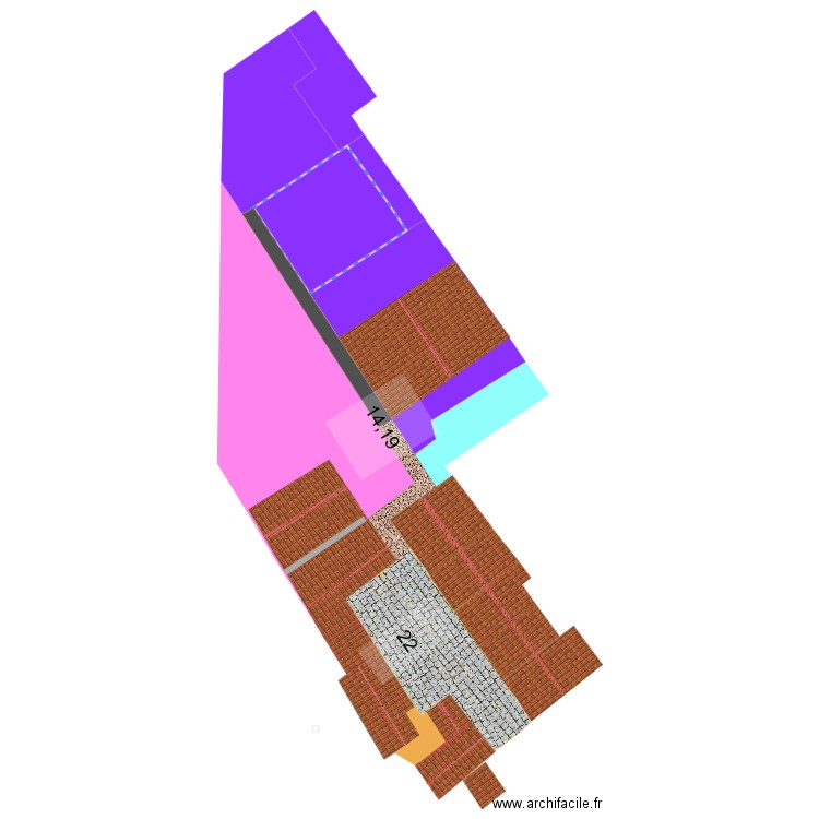 Toits et pavés. Plan de 0 pièce et 0 m2