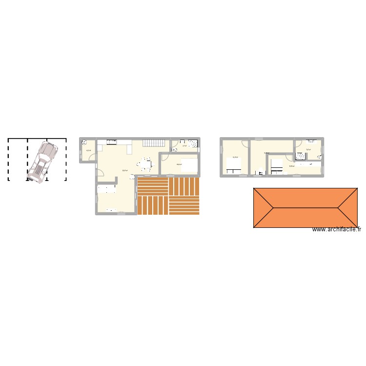 Douvres. Plan de 8 pièces et 118 m2