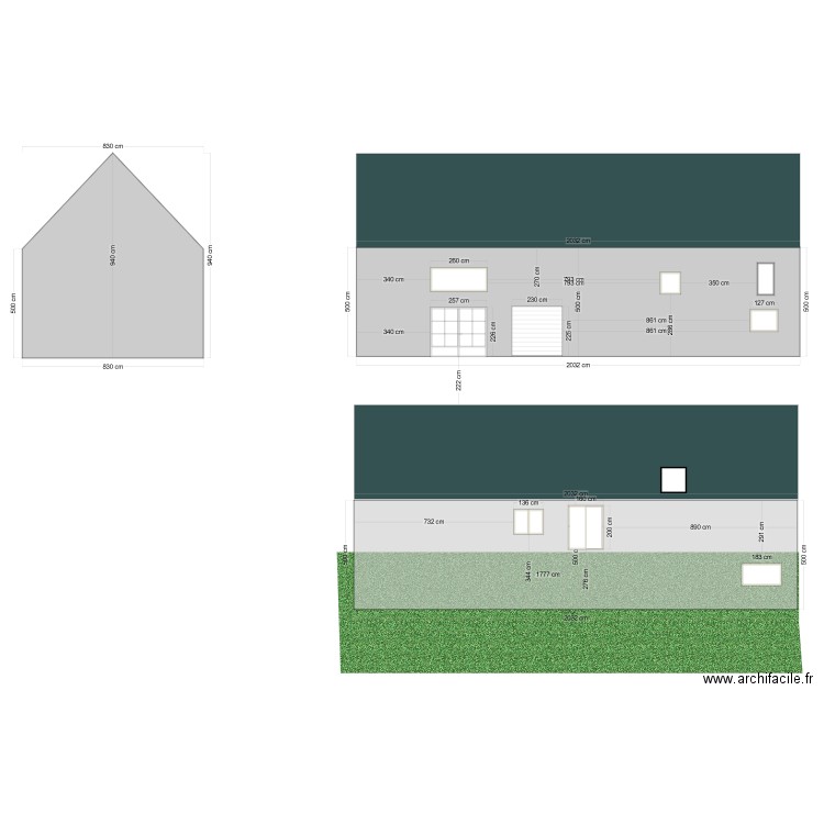 plan facade avant. Plan de 0 pièce et 0 m2