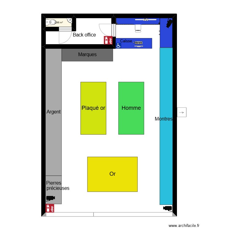 Plan de masse Carador. Plan de 3 pièces et 98 m2