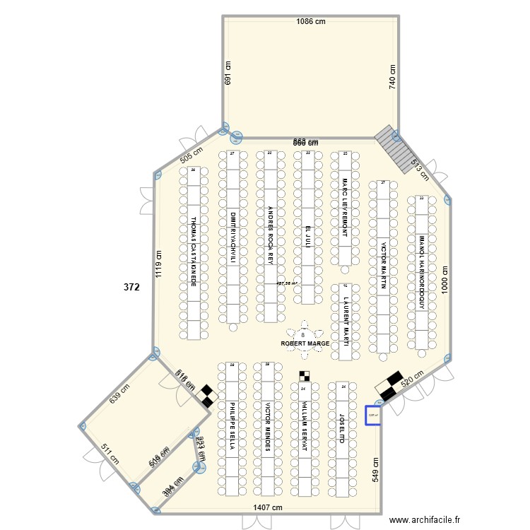 Plan centre culturel. Plan de 2 pièces et 489 m2