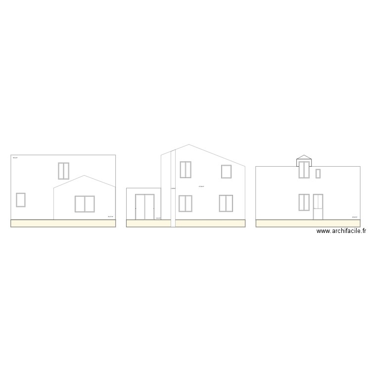 Façades. Plan de 0 pièce et 0 m2