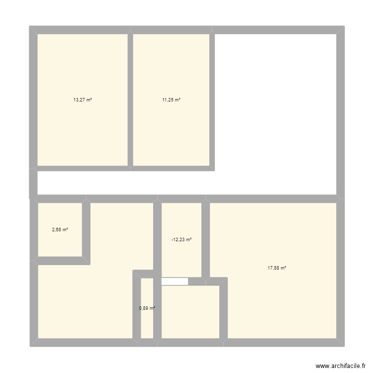 maison v2. Plan de 6 pièces et 49 m2