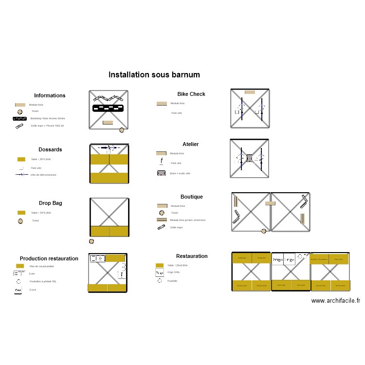 RAS - Plans intérieur barnums 2. Plan de 0 pièce et 0 m2