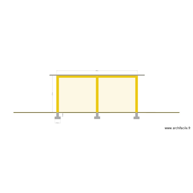 plan de coupe. Plan de 2 pièces et 14 m2