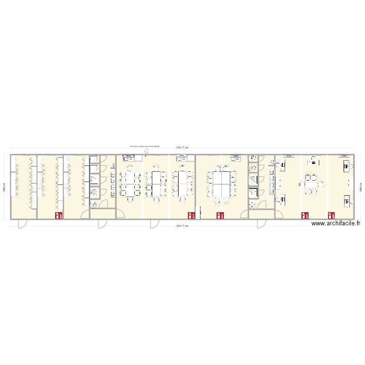 EIFFAGE CHANTIER STRONGLIGHT ST ETIENNE. Plan de 23 pièces et 186 m2