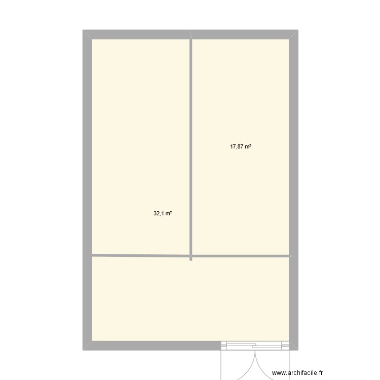 CABMED. Plan de 2 pièces et 50 m2