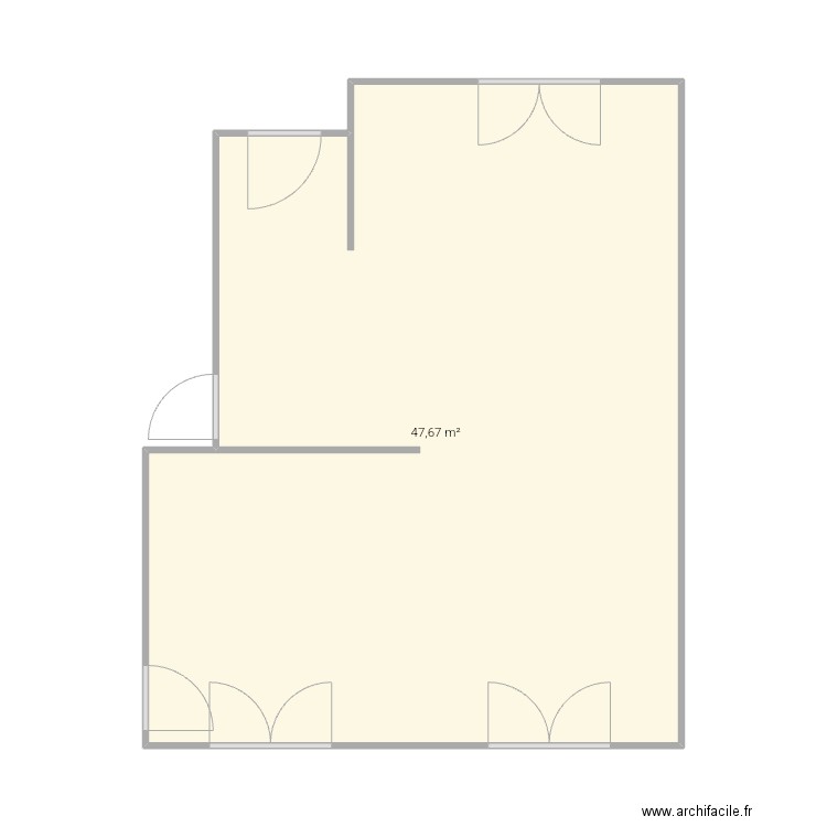 S120. Plan de 1 pièce et 48 m2