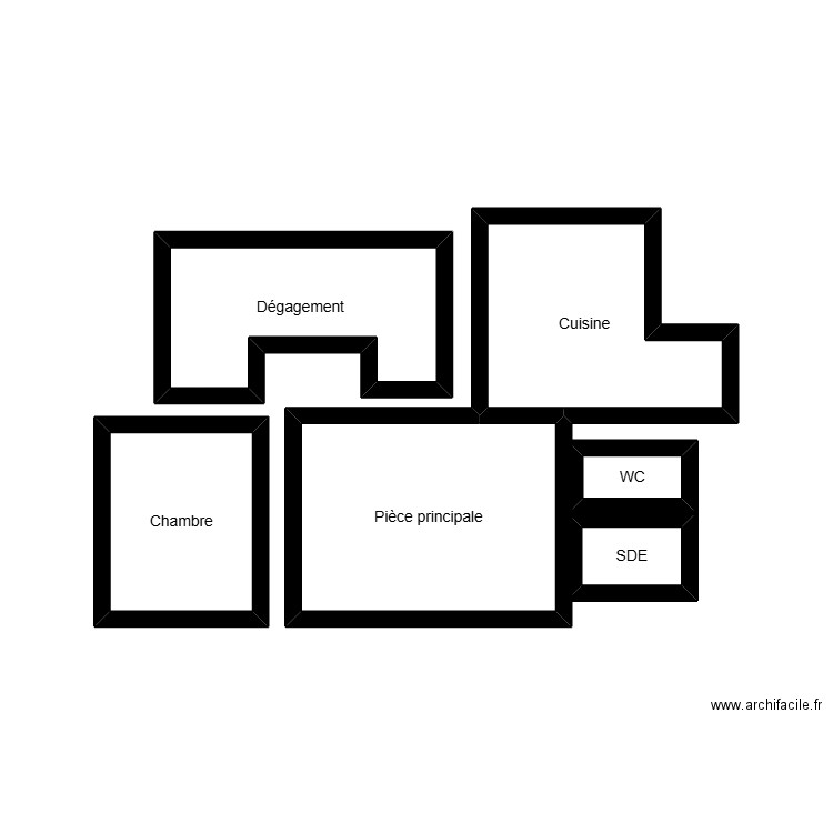 6 Ambroise Croizat. Plan de 6 pièces et 14 m2