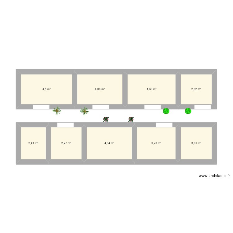 PLAN VEGETALISATION . Plan de 9 pièces et 32 m2