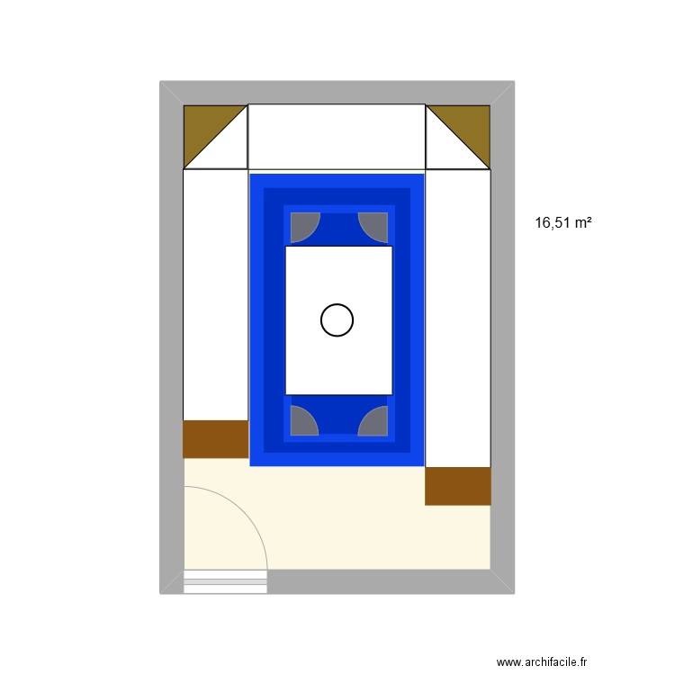 salon ifni. Plan de 1 pièce et 17 m2