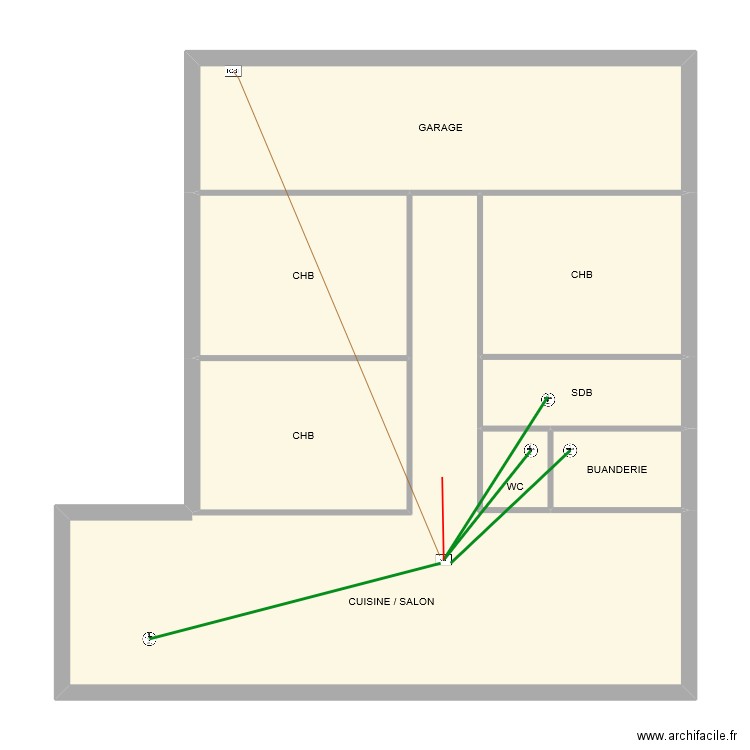 GRILL - VMC. Plan de 8 pièces et 93 m2