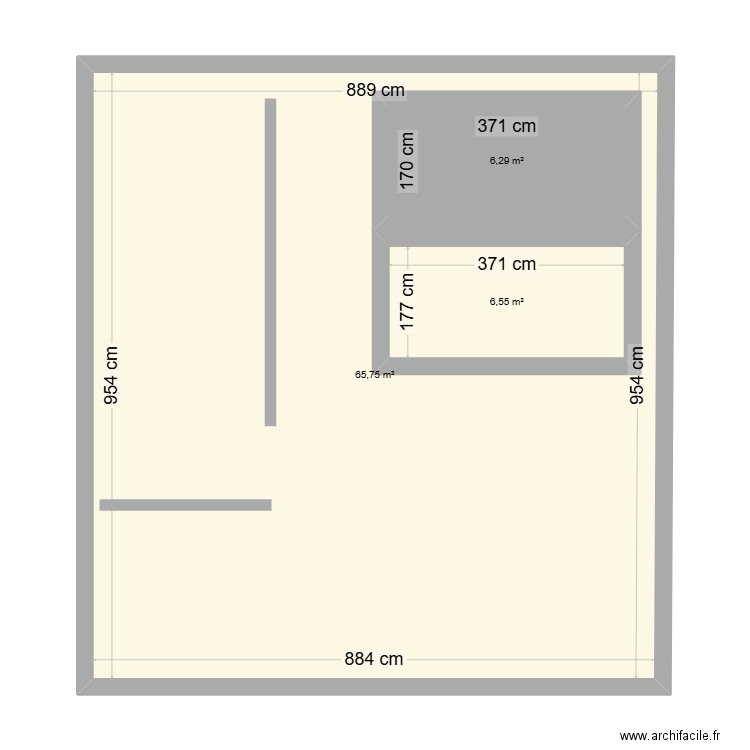 cab. Plan de 3 pièces et 97 m2