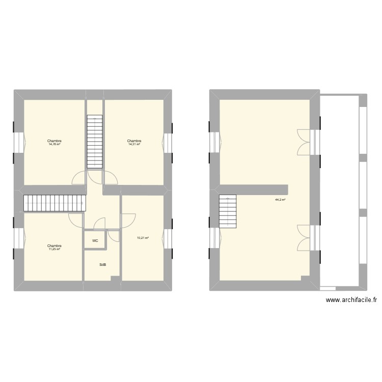 travaux-v3. Plan de 9 pièces et 111 m2