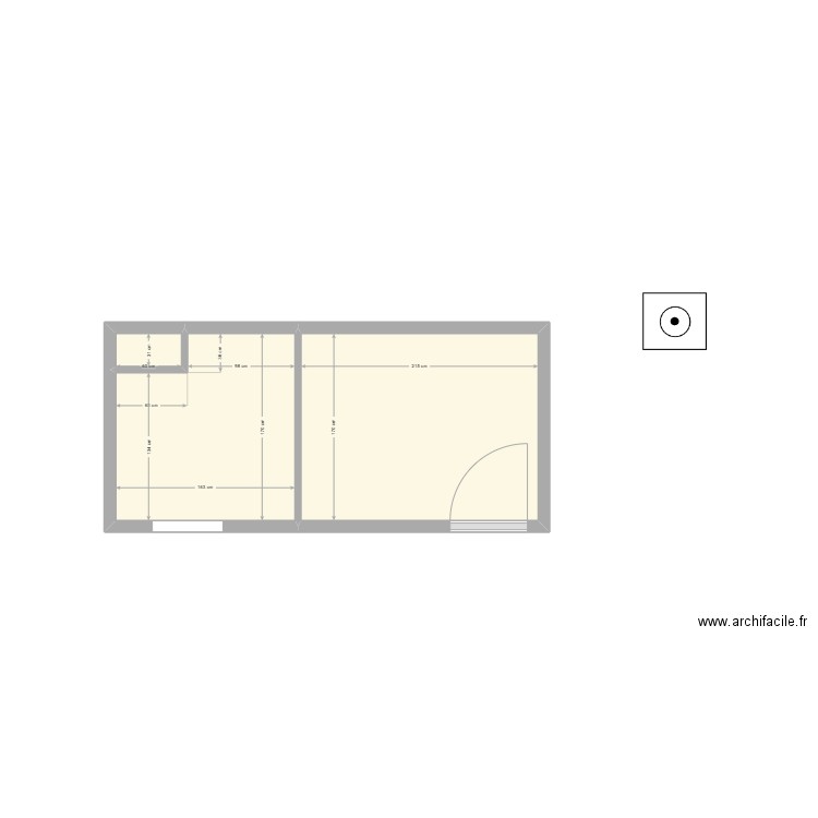 Cuisine/sdb 9. Plan de 3 pièces et 6 m2