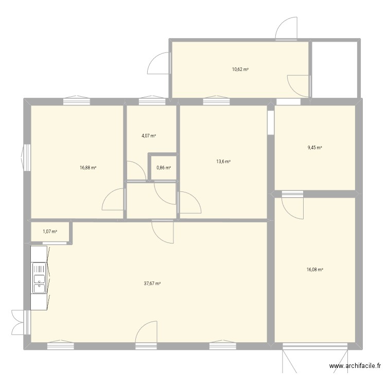 PEYNIER MODIF 4. Plan de 9 pièces et 110 m2