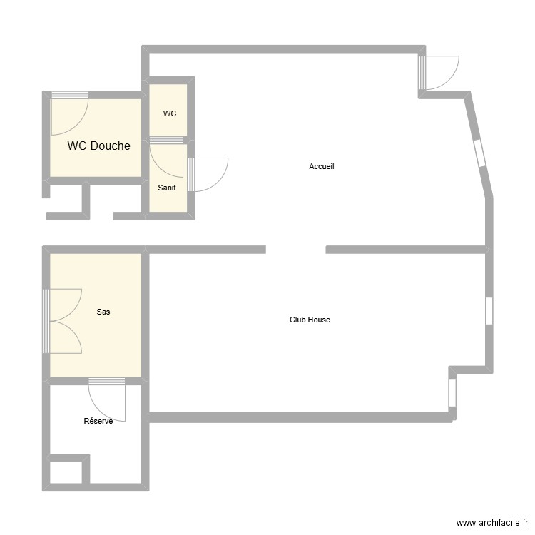 padel . Plan de 4 pièces et 11 m2