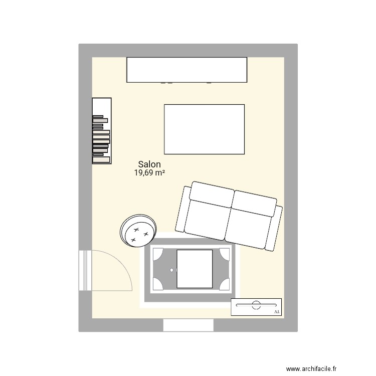 Salon Gerbaix. Plan de 1 pièce et 20 m2