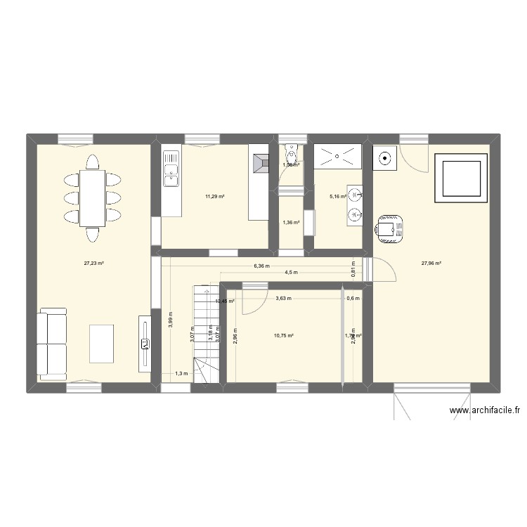 Maison Bougy. Plan de 16 pièces et 198 m2