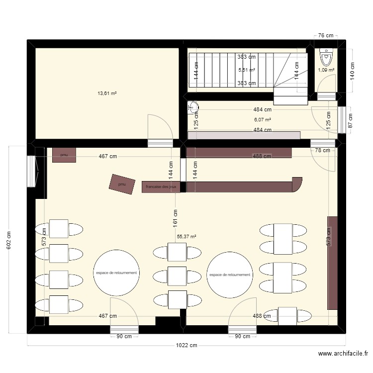 le sulky plan. Plan de 5 pièces et 82 m2