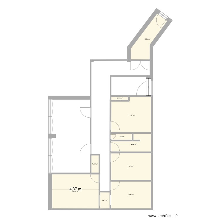 Formation AMB (1). Plan de 10 pièces et 60 m2