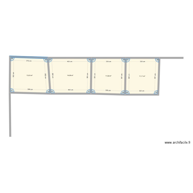 maison . Plan de 4 pièces et 52 m2