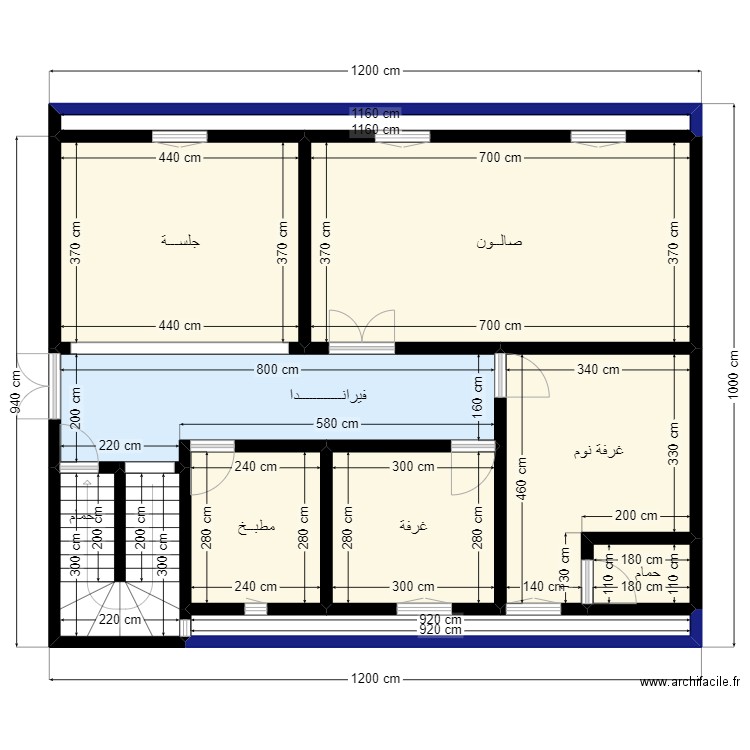 Plan de terrain 12mx10m Clien 218 931 849 858 V2. Plan de 10 pièces et 99 m2