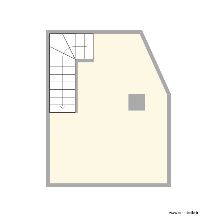 Cave. Plan de 1 pièce et 17 m2