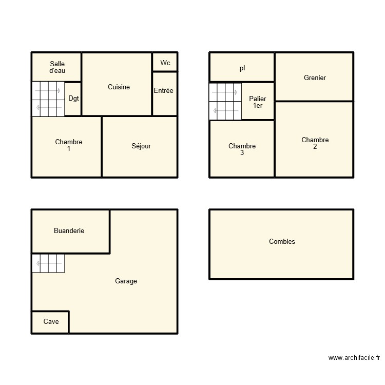 GUENGAT LENAOUR. Plan de 16 pièces et 63 m2