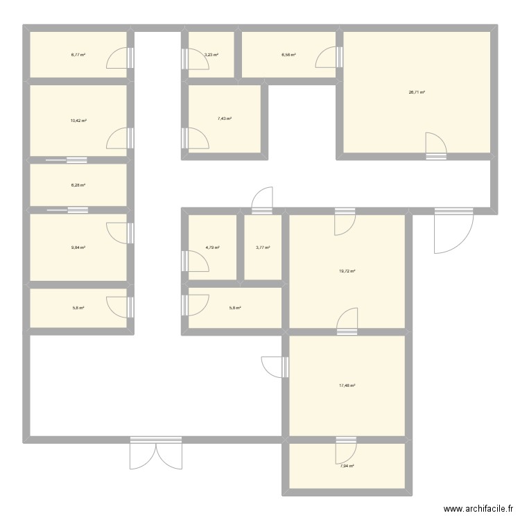 Clinique ERROBIA. Plan de 15 pièces et 143 m2