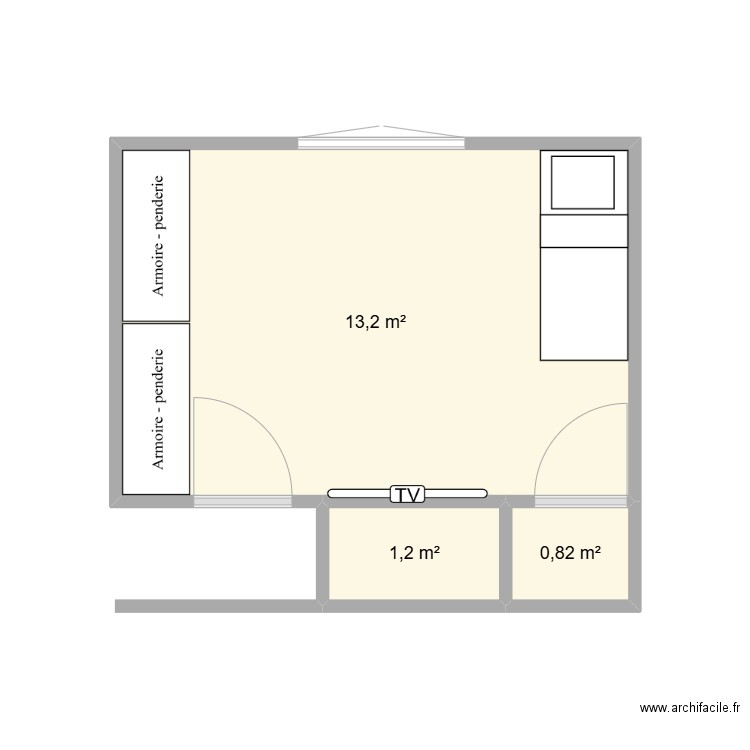 dali. Plan de 3 pièces et 15 m2