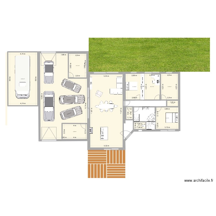 maison. Plan de 12 pièces et 286 m2